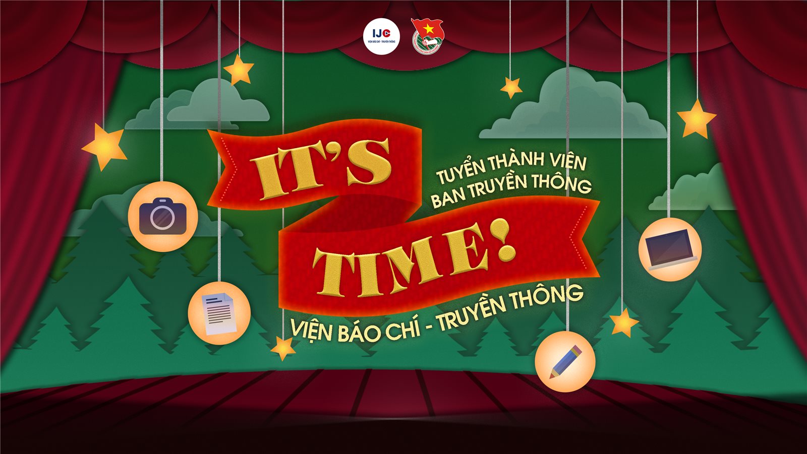 Key visual tuyển cộng tác viên Ban Truyền thông Viện Báo chí