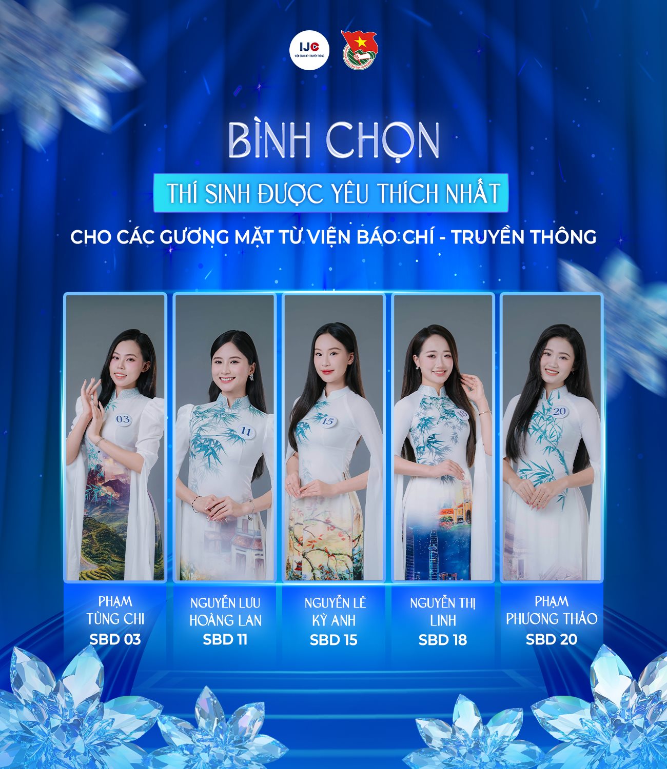 Khung bình chọn thí sinh Viện Báo chí